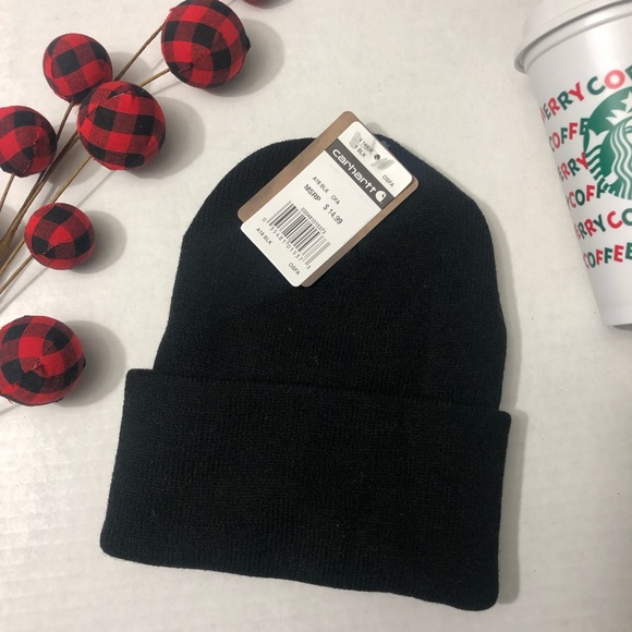 🆕⭐️ NWT Carhartt Knit Beanie Black Hat🎁 - Picture 2 of 3